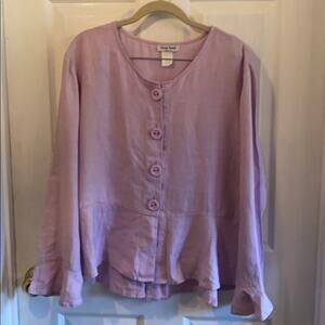 Design Todays women’s vintage M lavender linen top